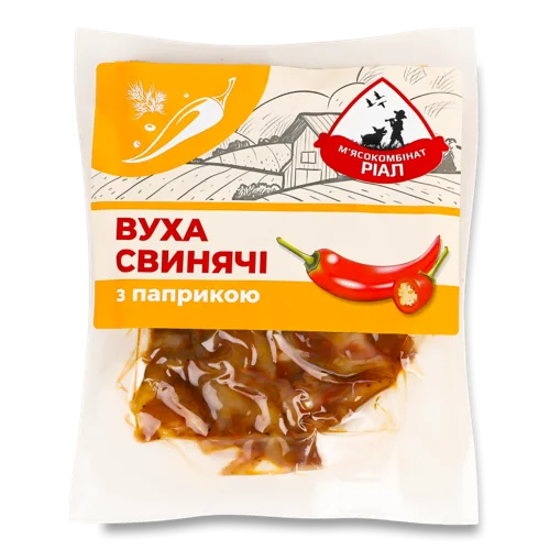 Вуха Свинячі З Паприкою Ріал Вакуумна Упаковка, 100г
