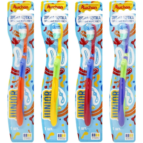 Зубна щітка Auchan Junior середньої жорсткості