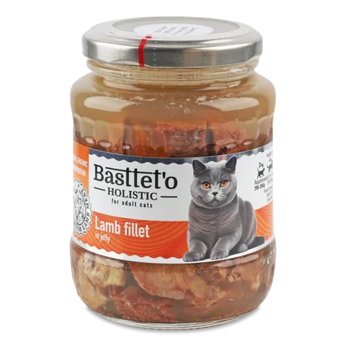 Корм Для Котів Філе Ягня В/ґ В Желє Holistic Basttet'o, Скляна Банка 360г