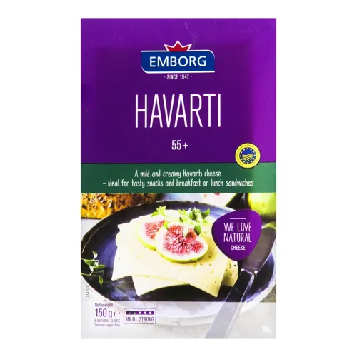 Сир Emborg Havarti нарізка 55% 150г