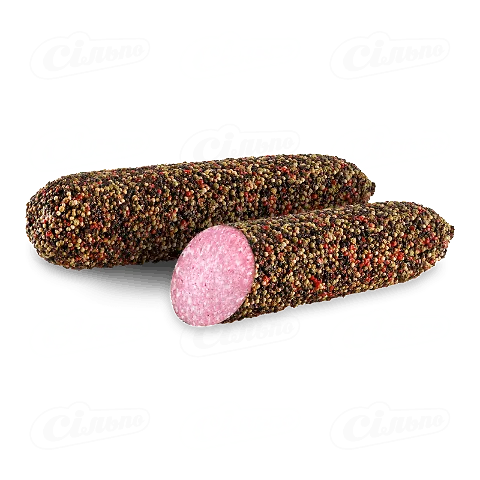 Ковбаса Sokolow Salami, вкрита різнокольоровим перцем сиров'ялена, кг