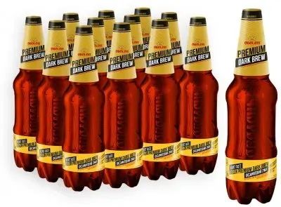Упаковка пива Оболонь Premium Dark Brew полутемне фільтроване 4.6% 1л х 12 шт
