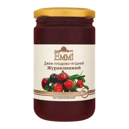 Джем плодово-ягідний пастеризований Журавлинний Emmi с/б 375г