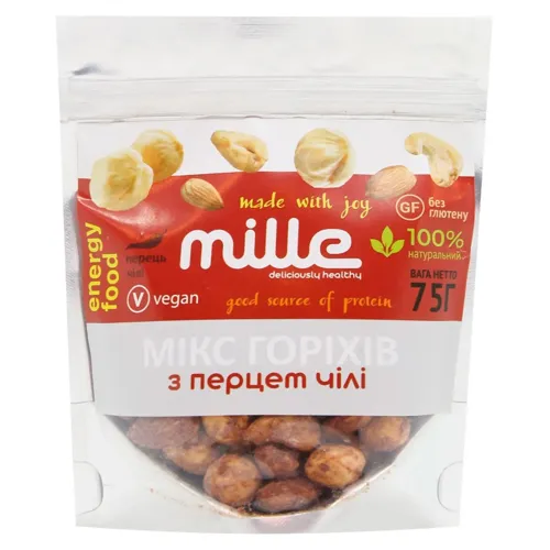 Горіхи Mille Мікс з перцем чілі 75г