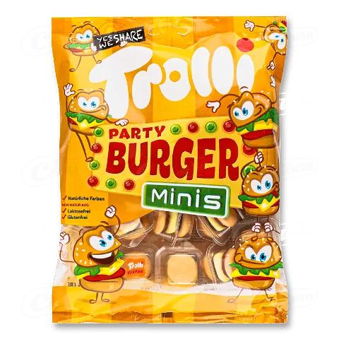 Цукерки Trolli Mini Burger жувальні, 170г
