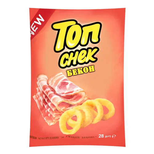 Снеки кукурудзяні зі смаком бекону Топ Снек м/у 28г