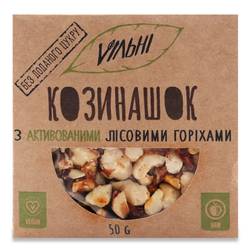 Козинаки З Активованими Лісовими Горіхами, В/ґ, К/у 50г