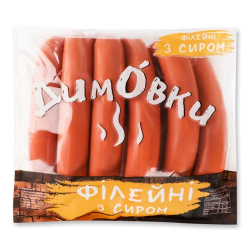 Сосиски З М'яса Птиці Філейні З Сиром Варено-Копчені Димовки, кг