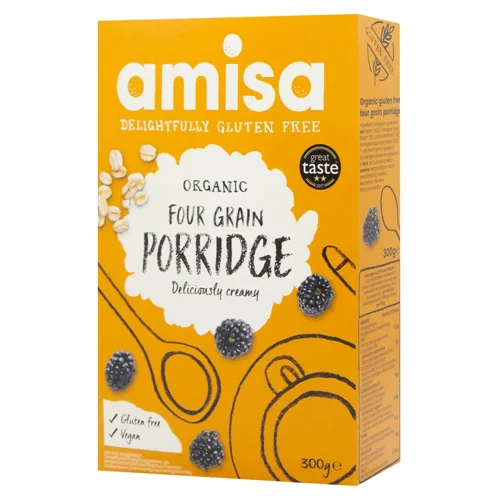 Каша Amisa 4 злаки органічна без глютену 300г