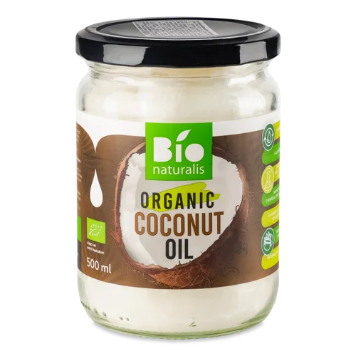 Олія кокосова нерафінована органічна Bio Naturalis, скляна банка, 500 мл