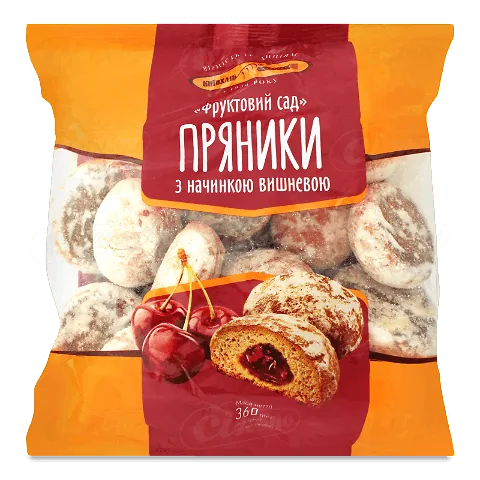 Пряники Київхліб Фруктовий сад з вишневою начинкою 360г