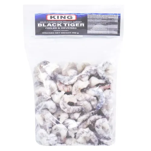 Креветка King тигрова очищена в глазурі заморожена 26/30 750г