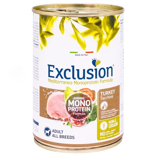 Корм вологий Exclusion Adult з індичкою для собак всіх порід 400г