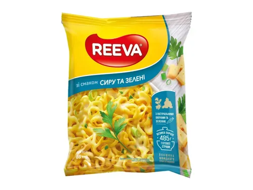 Локшина Reeva шв/пригот зі смаком сиру та зелені, 85г