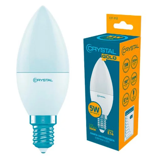 Лампа Crystal Gold LED C37 5W PA Е14 3000K