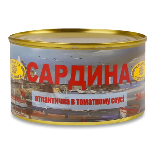 Сардина Смачна Перемога атлантична в томатному соусі з/б 240г