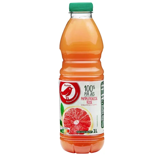 Сік Auchan рожевого грейпфрута натуральний 1л