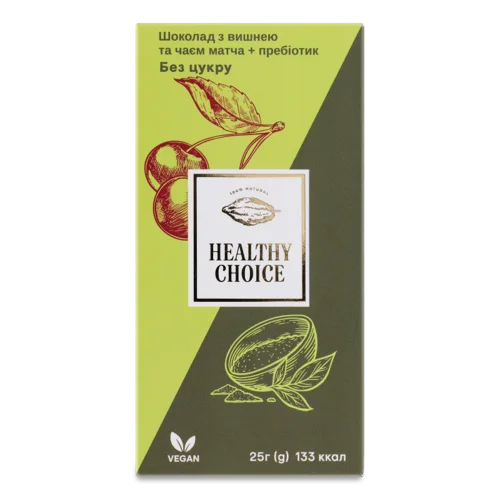 Шоколад З Вишнею Та Чаєм Матча, Пребіотик, В/ґ, К/у 25г