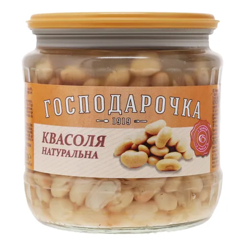 Квасоля натуральна «Господарочка» у скляній банці 450г