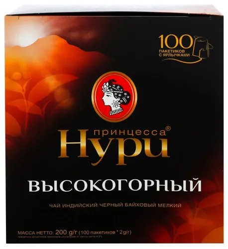 Чай чорний індійський байховий дрібний Високогірний Принцеса Нурі