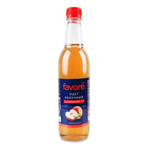 Оцет Яблучний 6% Натуральний, п/пл 0.5л