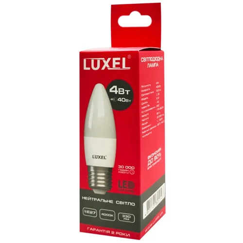 Лампа Luxel світлодіодна E27 4W ECO 043-NE