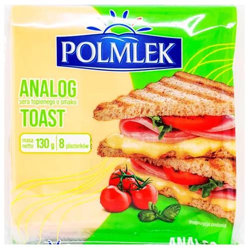 Сир плавлений Polmlek Toast нарізаний 130г
