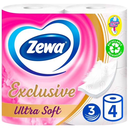 Туалетний папір Zewa Exclusive Ultra Soft 3-шаровий 4шт