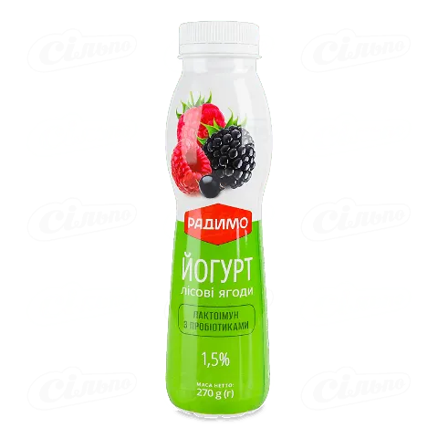 Йогурт Радимо Лактоімун лісові ягоди 1.5%, 270г