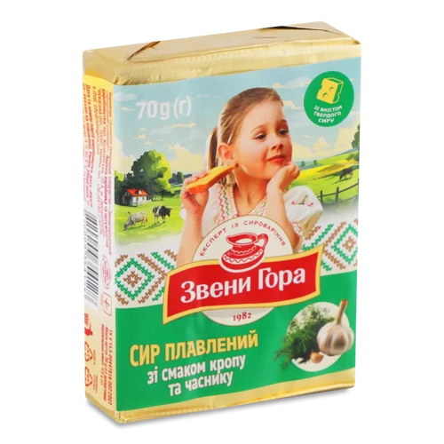 Сир Плавлений 36% Порційний Зі Смаком Кропу Та Часнику, м/у 70г