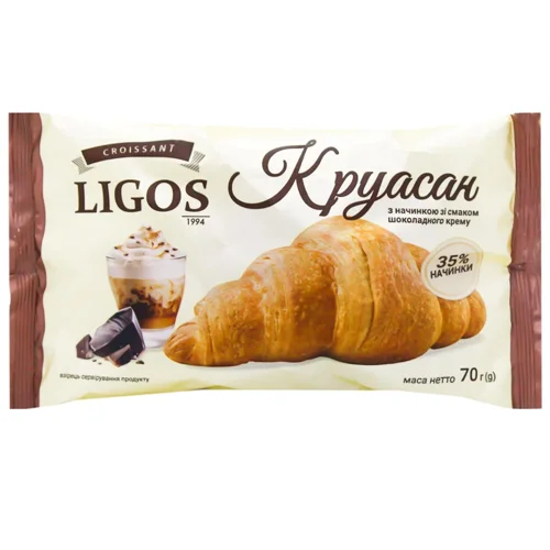 Круасан Ligos з начинкою зі смаком шоколадного крему 70г