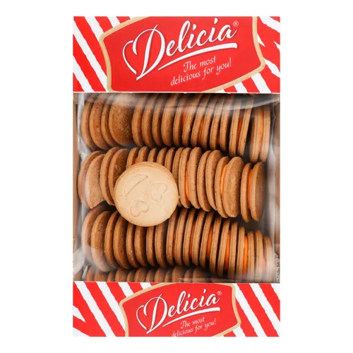 Печиво здобне зі смаком манго-маракуйї Смайлик Delicia 0.5кг