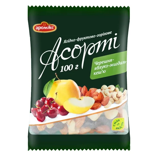 Ассорти Аромікс черешня-яблуко-мигдаль-кеш`ю 100г