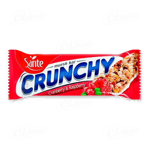 Батончик Sante Crunchy мюслі журавлина-малина глазур, 40г