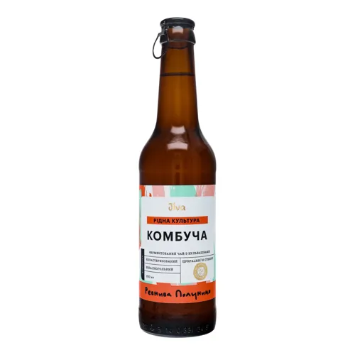 Напій безалкогольний слабогазований соковмісний Комбуча Ревнива Полуниця Jiva 330мл