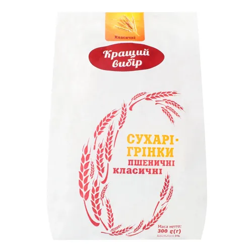 Сухарі-грінки пшеничні Класичні Черкасихліб ЛТД м/у 300г
