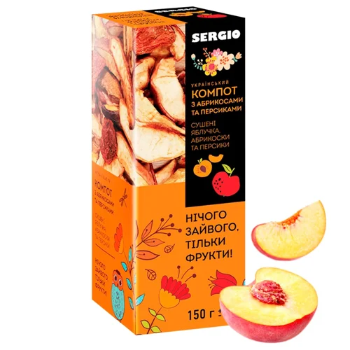 Компот Sergio з абрикосами та персиками 150г