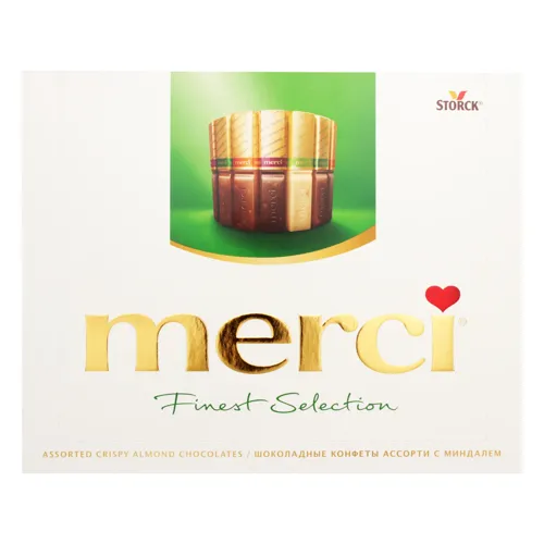 Набір цукерок шоколадних з мигдалем асорті Finest Selection Merci к/у 250г
