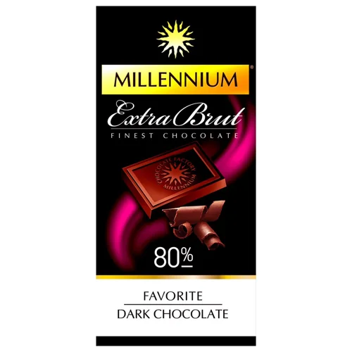 Шоколад чорний Millennium Favorite Extra Brut 80% 100г