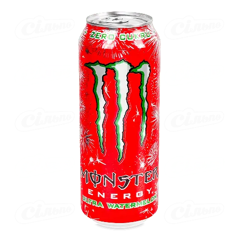 Напій енергетичний «Monster» Кавун безалкогольний газований у залізній банці, 0,5л