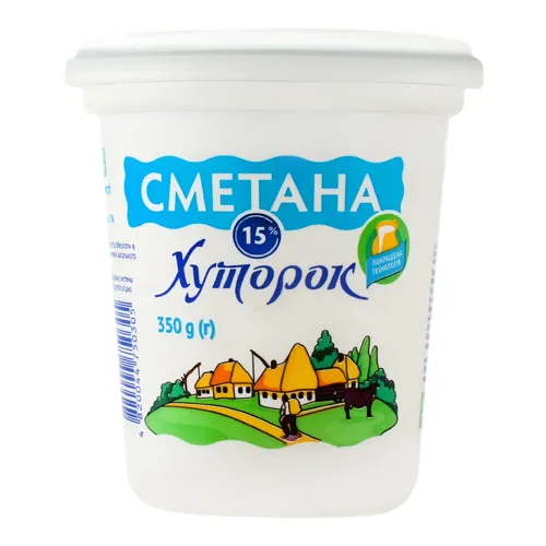 Сметана 15% Хуторок ст 350г