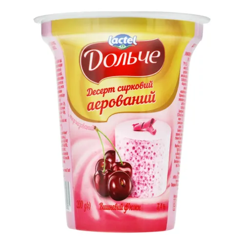 Десерт 3.4% сирковий аерований Вишневий ф'южн Дольче ст 200г