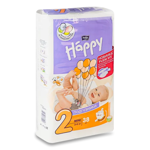 Підгузки Дитячі 3-6 кг Mini Bella Baby Happy 38 шт, в/ґ
