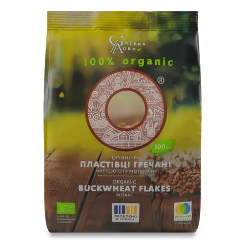 Гречані Пластівці Моментального Приготування Органічні, м/у 300г