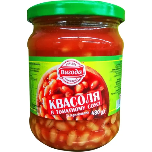 Квасоля Вигода в томатному соусі консервована 480г