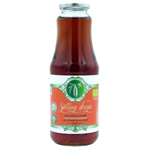 Сік Spring Drops березовий з настоєм шипшини дієтичний органічний 1л