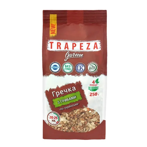 Гречка з грибами По-українськи Трапеза м/у 250г