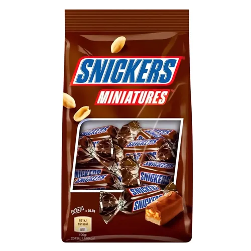 Цукерки Snickers мініатюри 130г