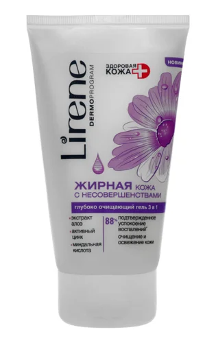 Гель для Обличчя Глибоко Очищуючий 3в1 Здорова Шкіра, Lirene, 150мл