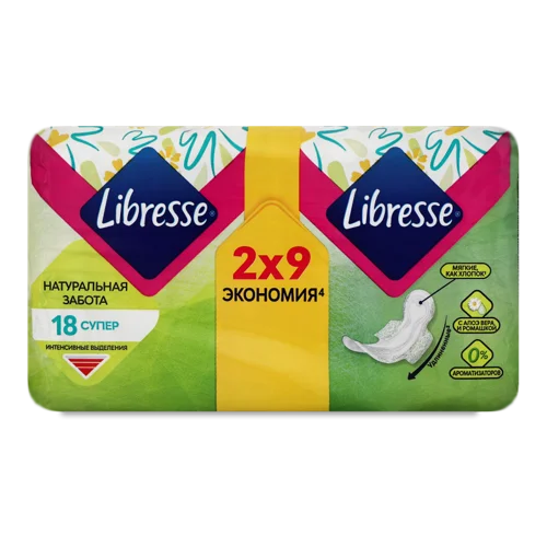 Гігієнічні Прокладки Super Natural Care Libresse, 18 шт, в/ґ